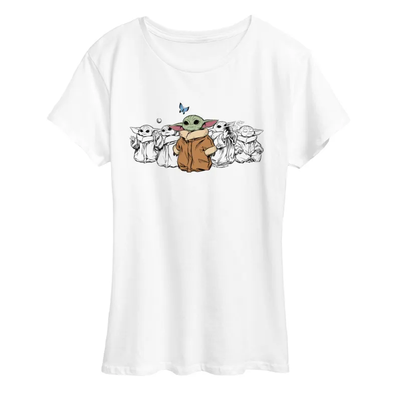 The Mandalorian - Grogu Multi - Women's Short Sleeve Graphic T-Shirt made by Zulily