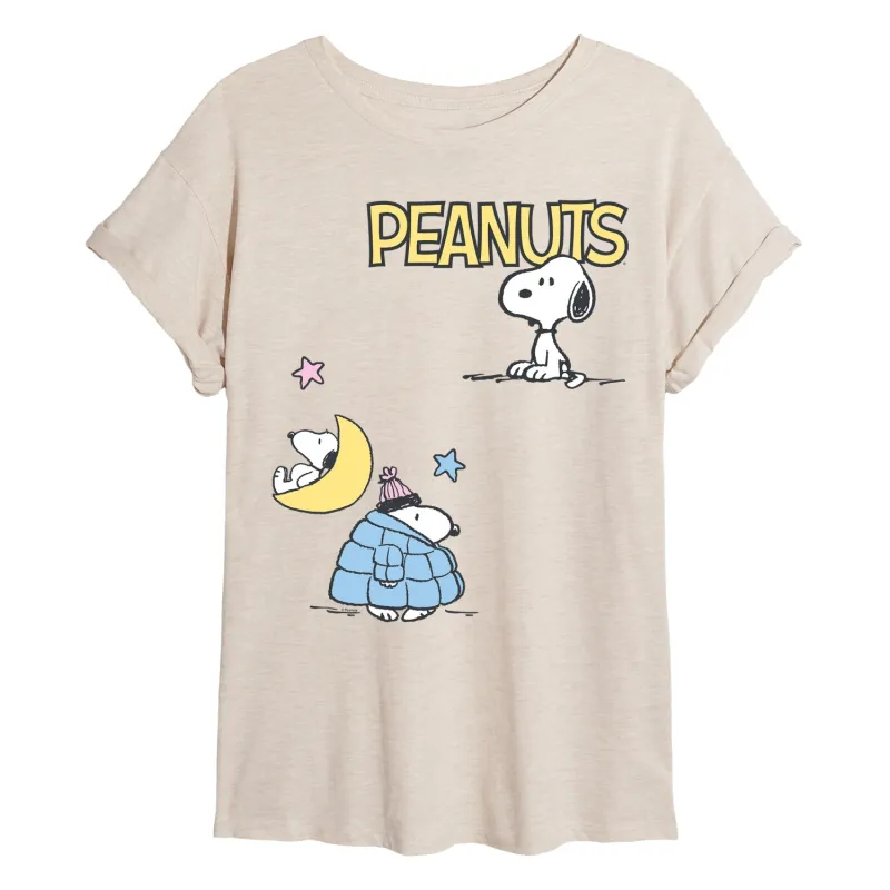 Peanuts - Snoopy Patchwork - Women's Oversized Graphic T-Shirt sold by Zulily