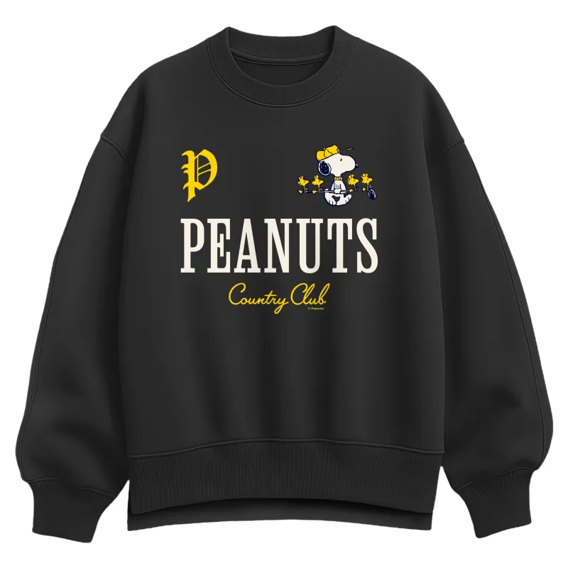 Peanuts - Country Club - Women's Oversized Fleece Crew Sweatshirt sold by Zulily