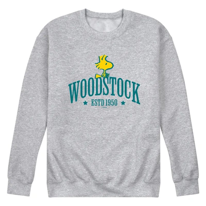 Peanuts - Woodstock Collegiate - Men's Crew Fleece Sweatshirt made by Peanuts