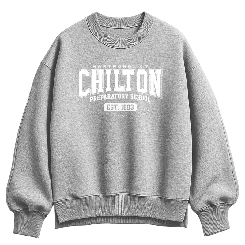 Gilmore Girls - Chilton Prep School  - Ladies Oversized Fleece Crew Sweatshirt sold by Zulily