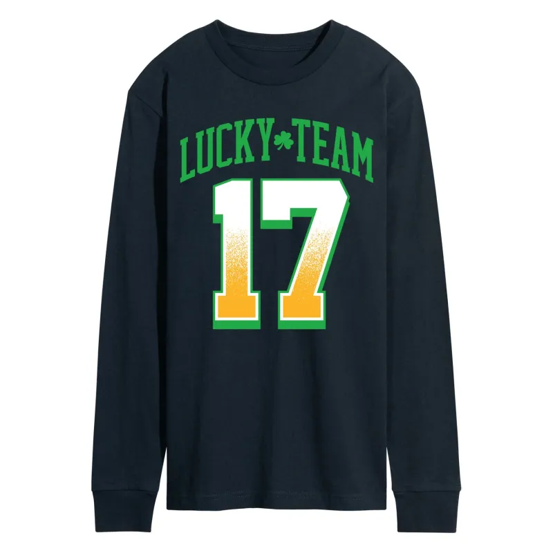 Instant Message - Lucky Team 17 - Men's Long Sleeve Graphic T-Shirt made by Zulily