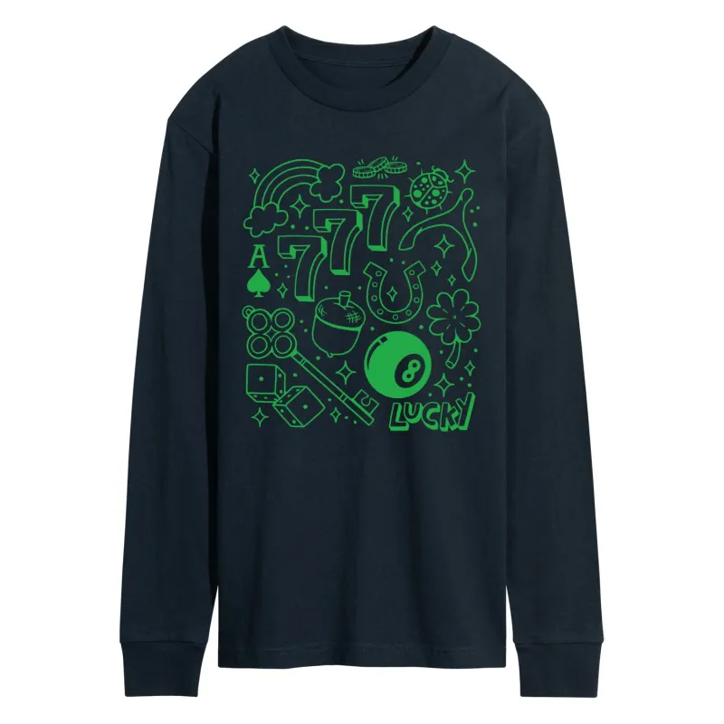 Instant Message - Lucky Cluster - Men's Long Sleeve Graphic T-Shirt sold by Zulily