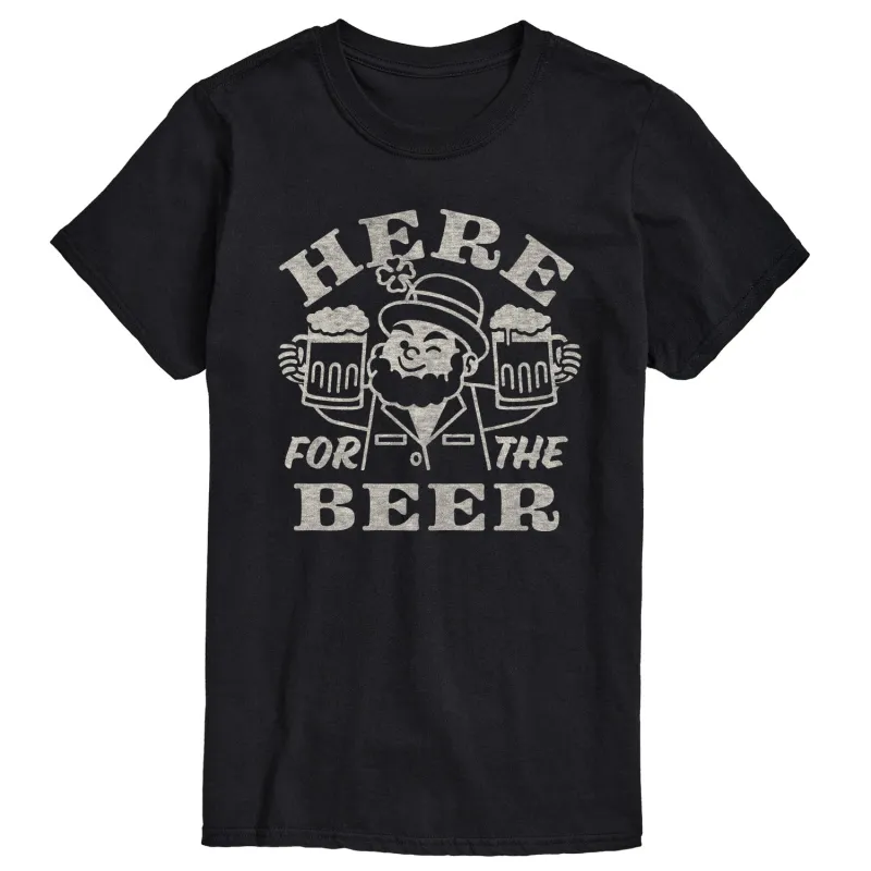 Instant Message - Here for the Beer - Men's Short Sleeve Graphic T-Shirt sold by Zulily