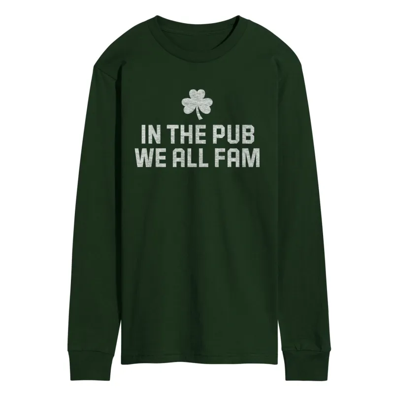 Instant Message - In The Pub All Fam - Men's Long Sleeve Graphic T-Shirt sold by Zulily