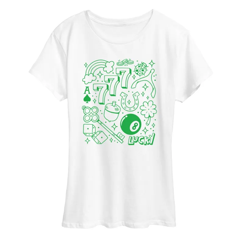 Instant Message - Lucky Cluster - Women's Short Sleeve Graphic T-Shirt sold by Zulily