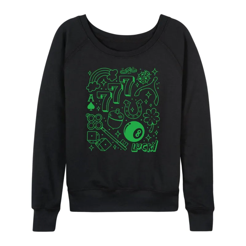 Instant Message - Lucky Cluster - Women's French Terry Long Sleeve Pullover sold by Zulily