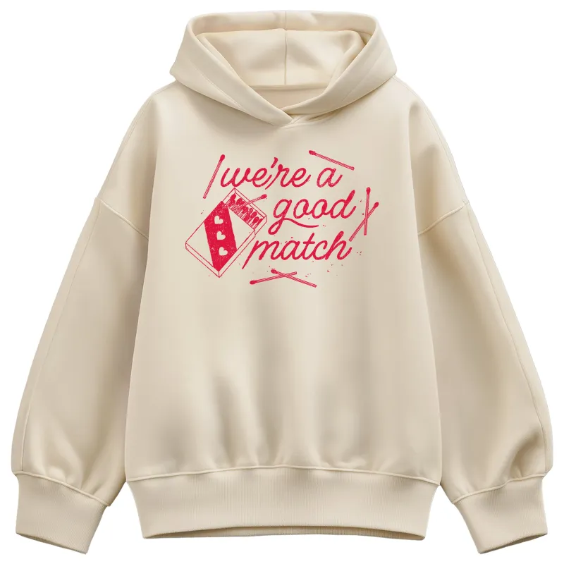 Instant Message - Good Match - Women's Oversized Fleece Hoodie Sweatshirt sold by Zulily