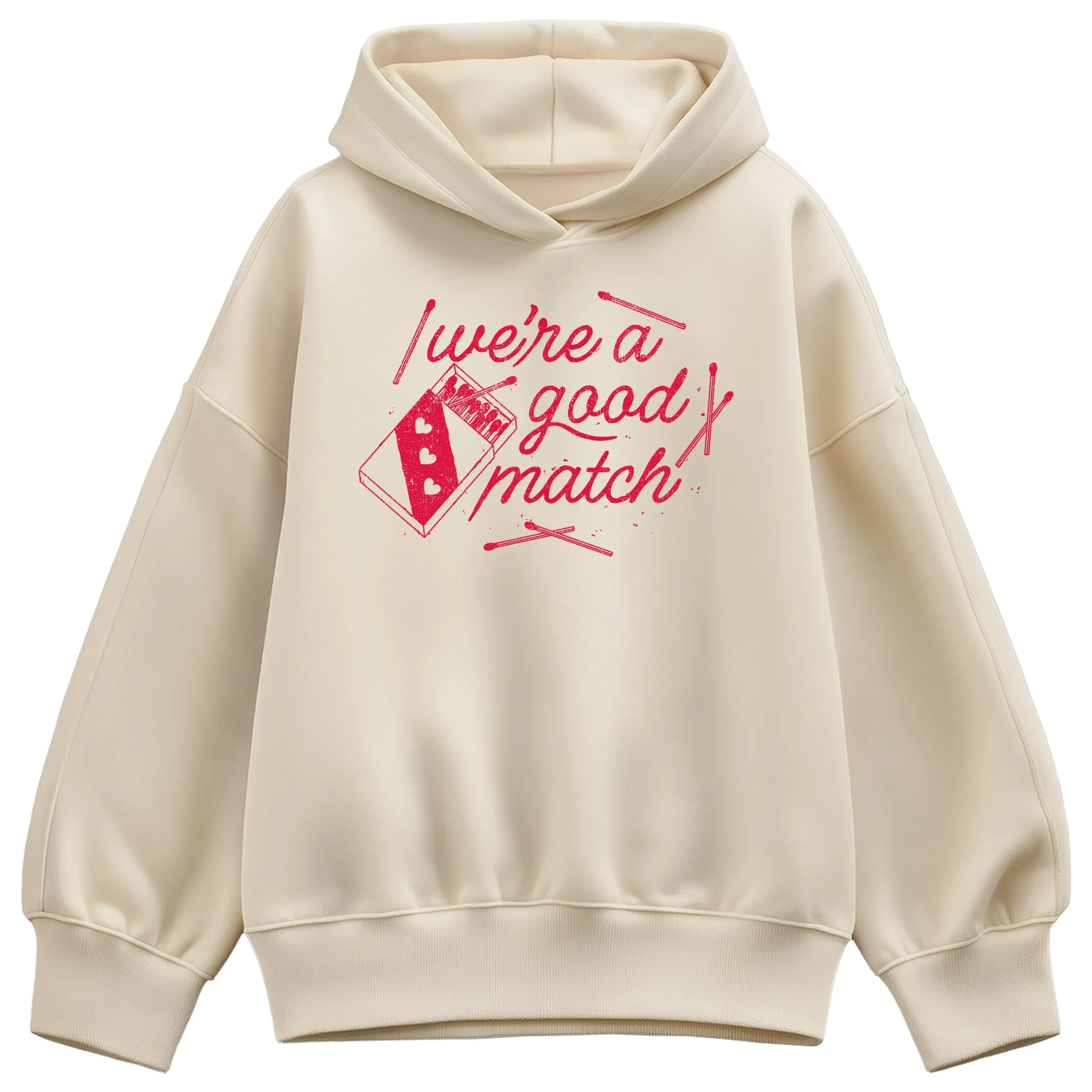 Instant Message - Good Match - Women's Oversized Fleece Hoodie Sweatshirt sold by Zulily