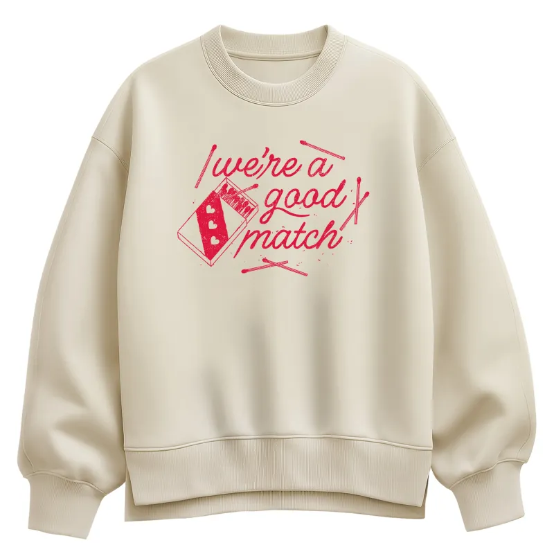 Instant Message - Good Match - Women's Oversized Fleece Crew Sweatshirt sold by Zulily