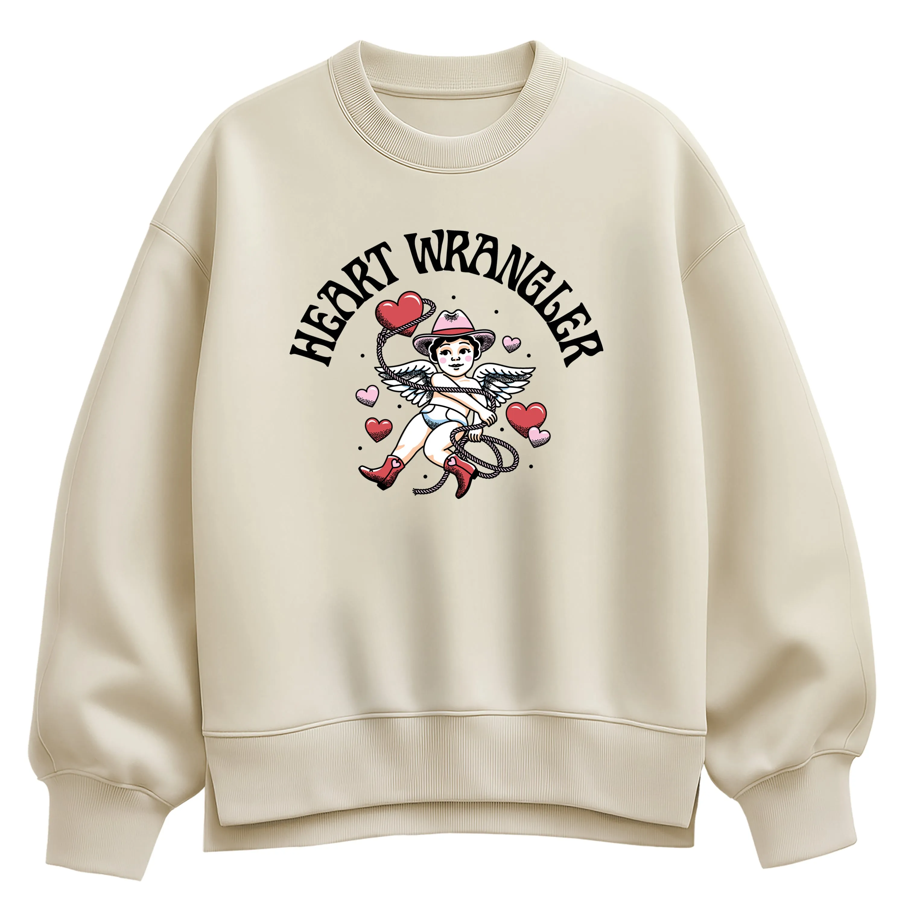 Instant Message - Heart Wrangler - Women's Oversized Fleece Crew Sweatshirt sold by Zulily