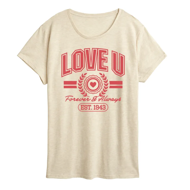 Instant Message - Love U Forever & Always - Women's Short Sleeve Graphic T-Shirt sold by Zulily