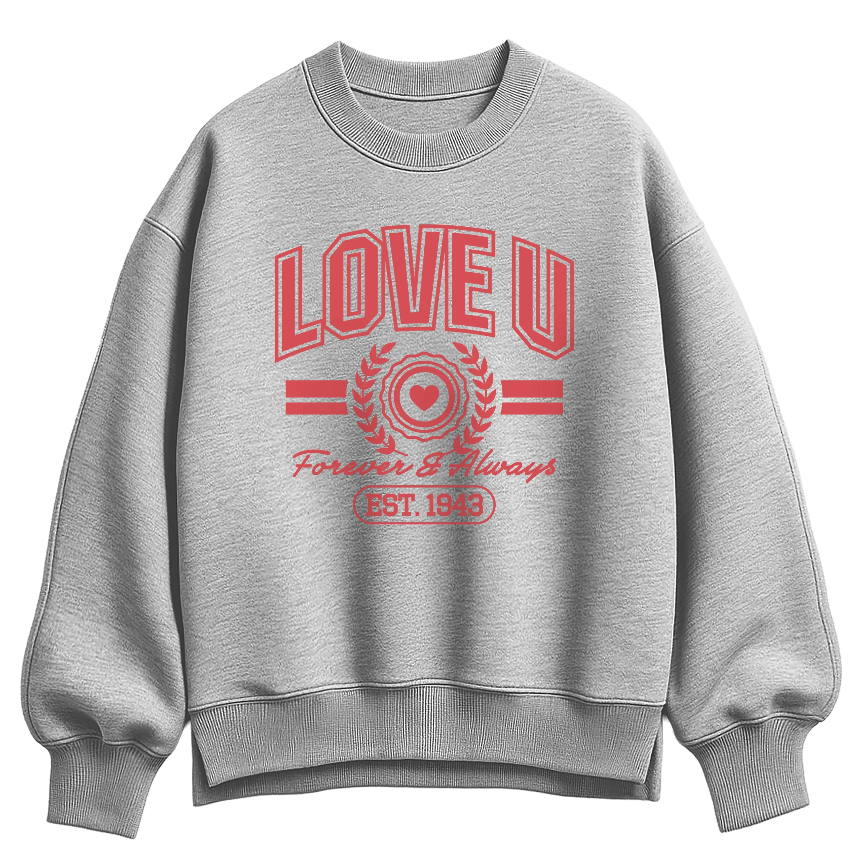 Instant Message - Love U Forever & Always - Women's Oversized Fleece Crew Sweatshirt sold by Zulily product image thumbnail 2