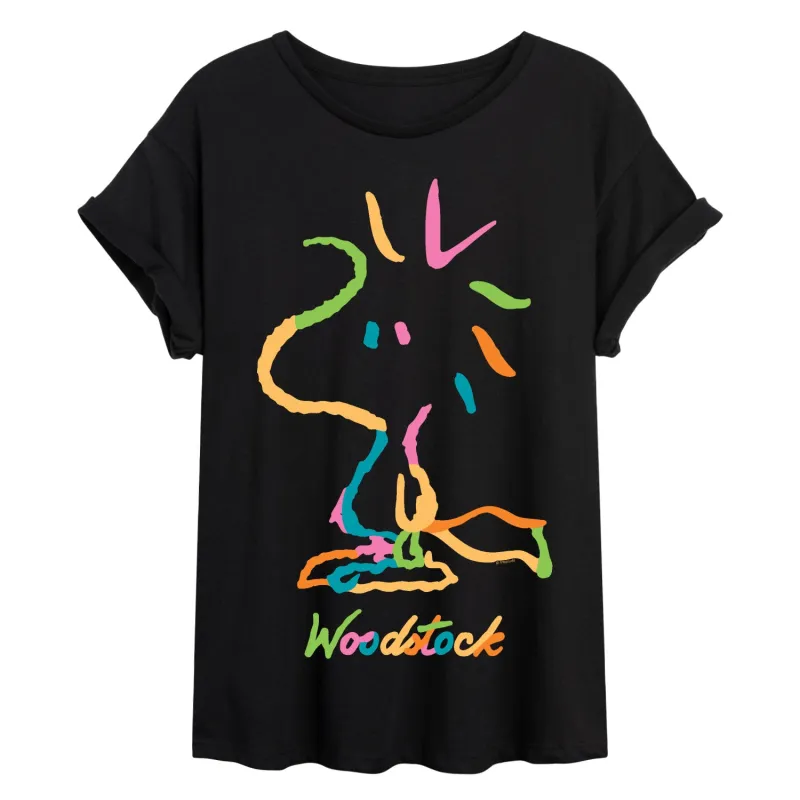 Peanuts - Woodstock Colors - Women's Oversized Graphic T-Shirt sold by Zulily