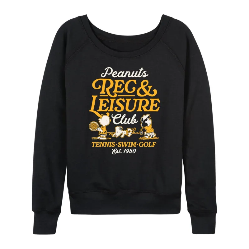 Peanuts - Rec And Leisure Club - Women's French Terry Long Sleeve Shirt sold by Zulily