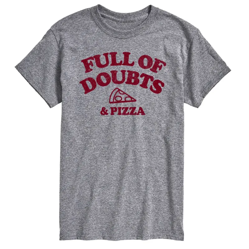 Instant Message - Full Of Doubts And Pizza - Men's Short Sleeve Graphic T-Shirt sold by Zulily