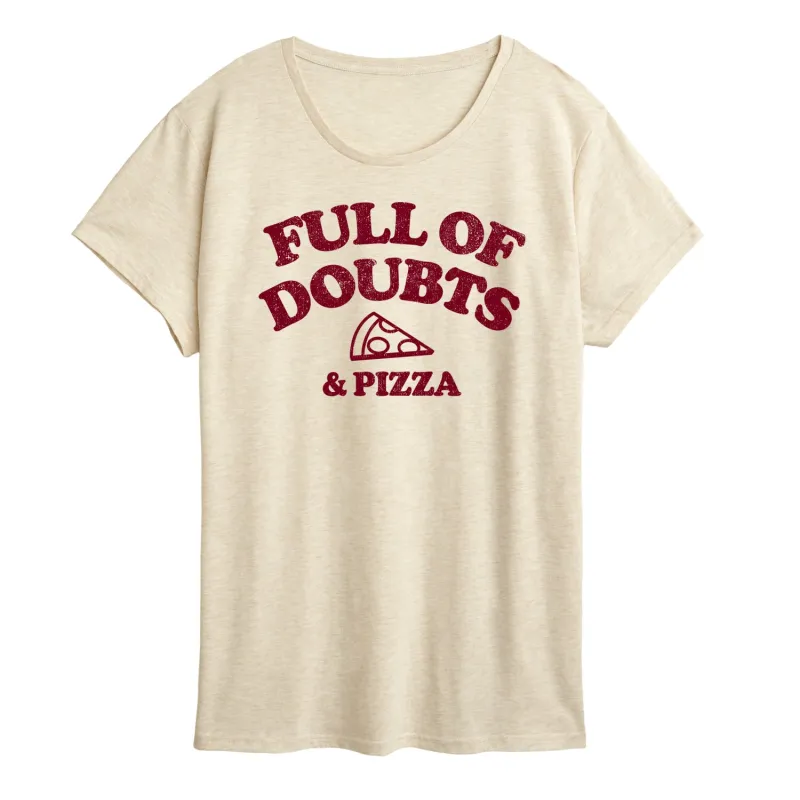 Instant Message - Full Of Doubts And Pizza - Women's Short Sleeve Graphic T-Shirt made by Zulily