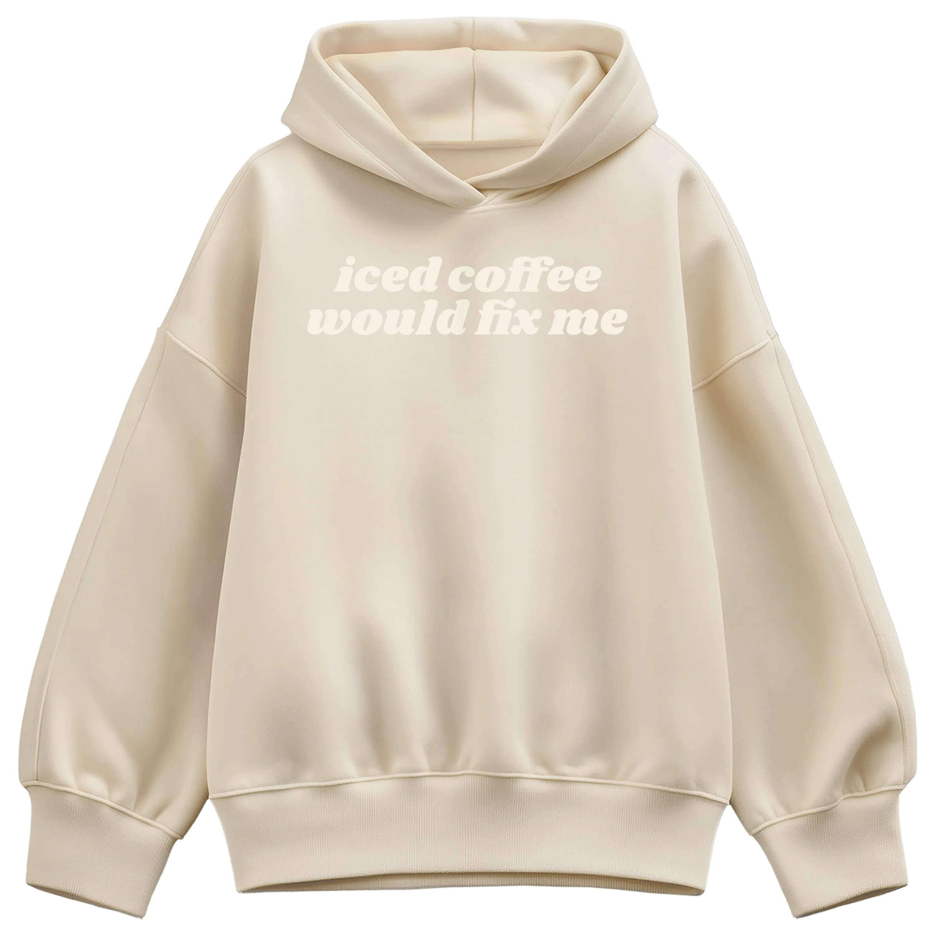 Instant Message - Iced Coffee Would Fix Me - Women's Oversized Fleece Hoodie Sweatshirt sold by Zulily product image thumbnail 4