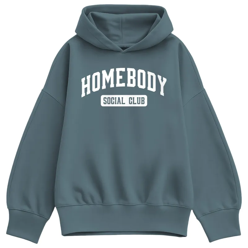 Instant Message - Homebody Social Club - Women's Oversized Fleece Hoodie Sweatshirt sold by Zulily