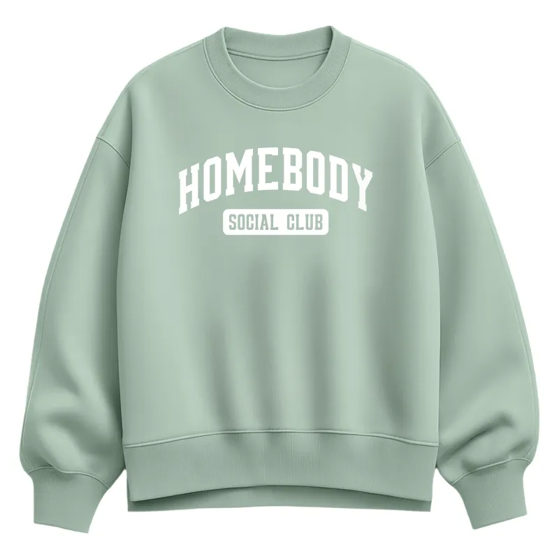 Instant Message - Homebody Social Club - Women's Oversized Fleece Crew Sweatshirt sold by Zulily