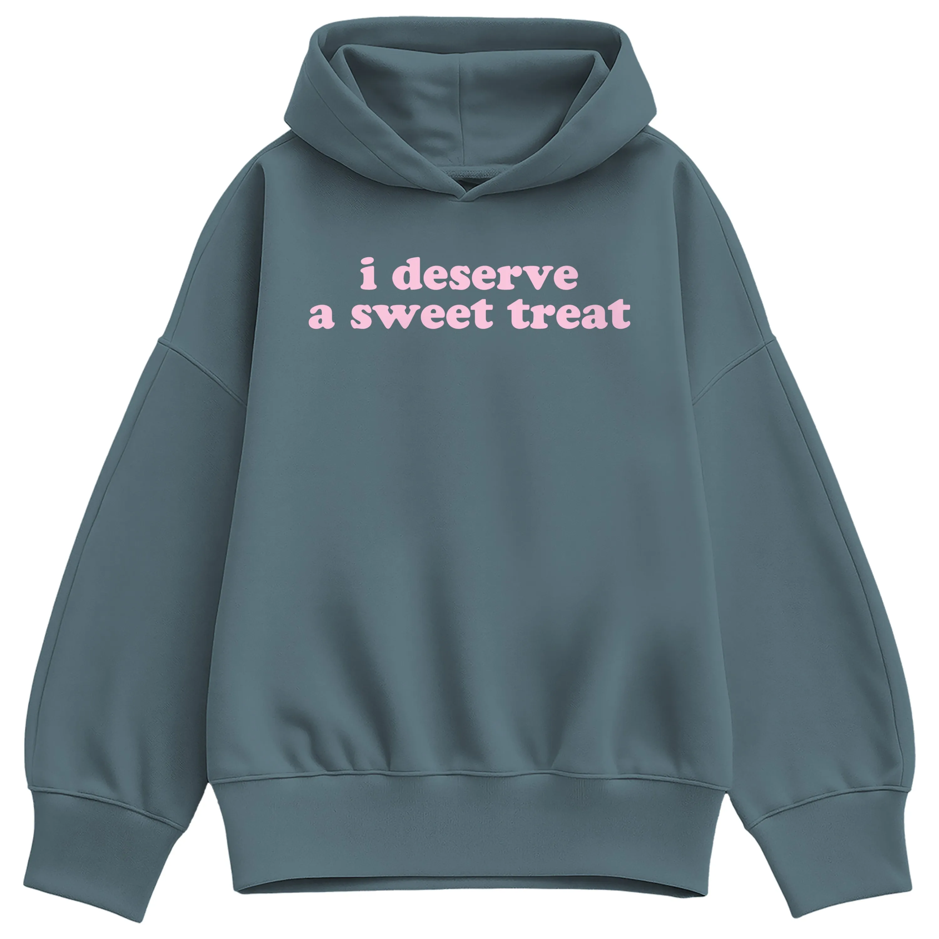 Instant Message - Deserve Sweet Treat - Women's Oversized Fleece Hoodie Sweatshirt sold by Zulily