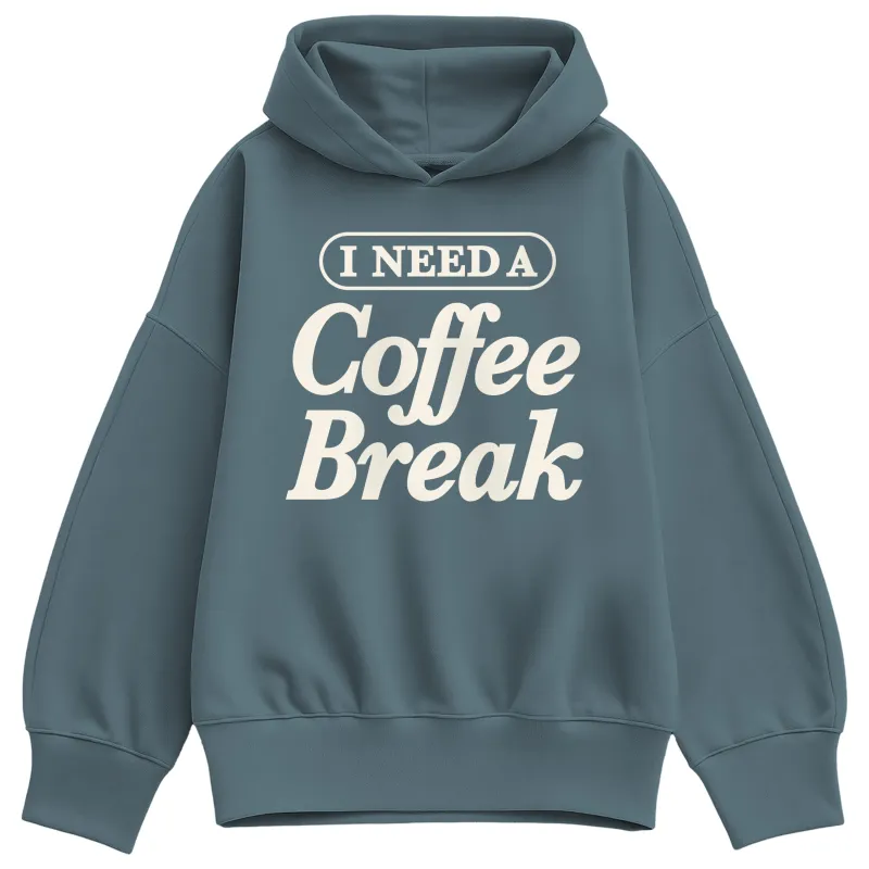 Instant Message - Need Coffee Break - Women's Oversized Fleece Hoodie Sweatshirt sold by Zulily
