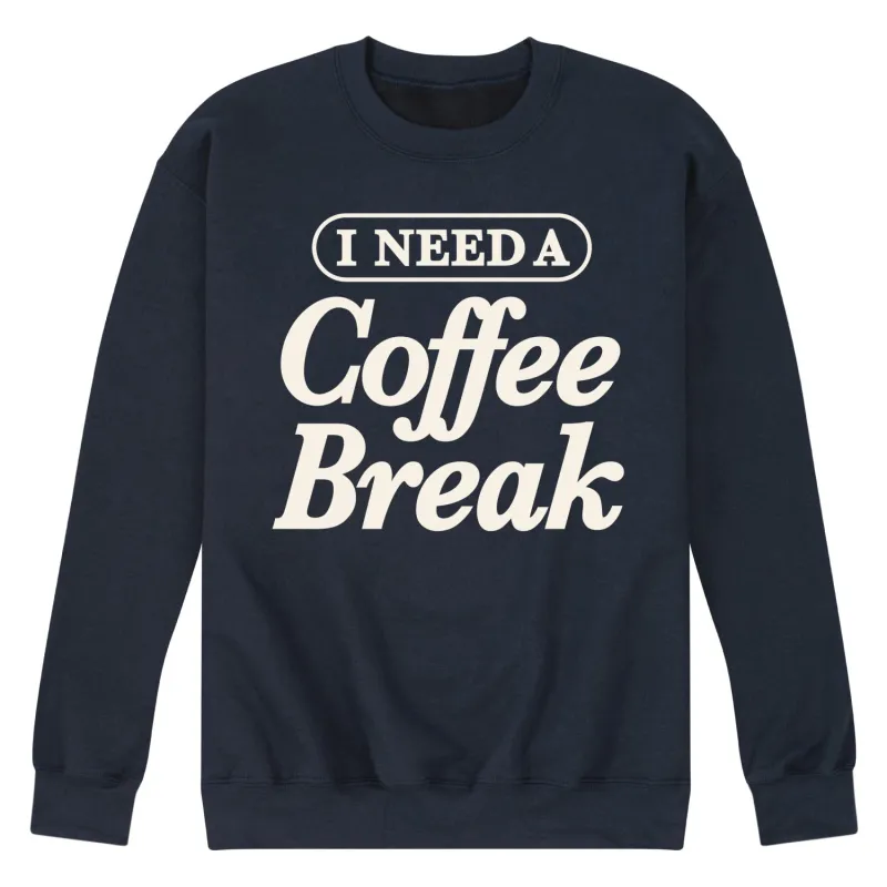 Instant Message - Need Coffee Break - Men's Crew Fleece Sweatshirt sold by Zulily