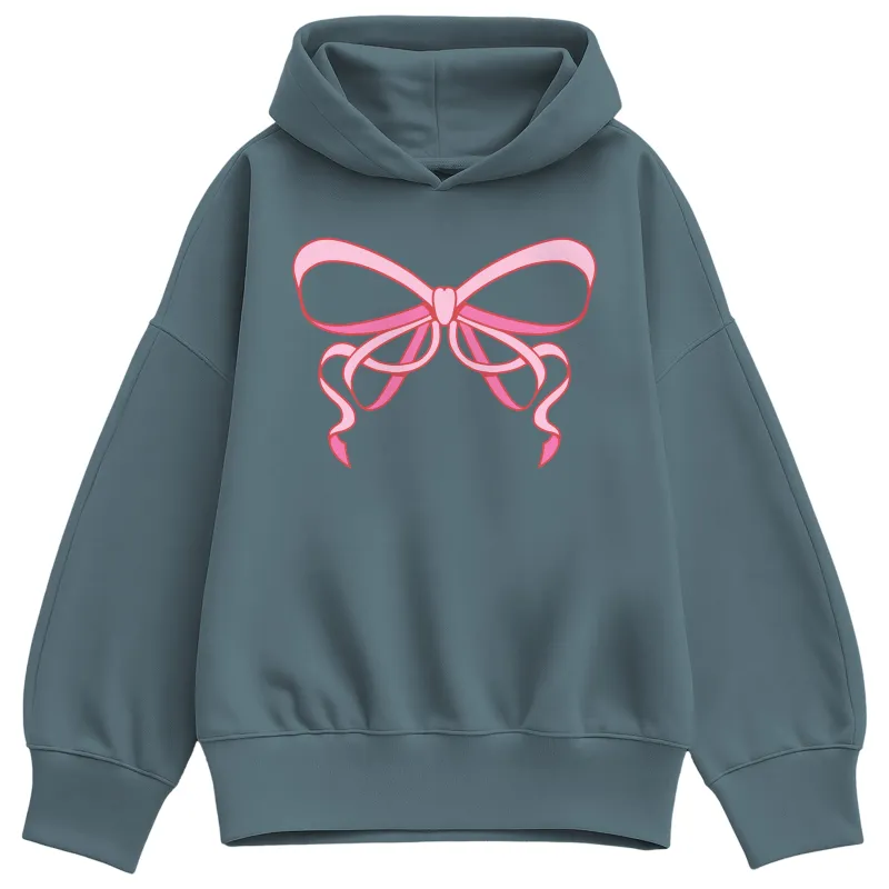 Instant Message - Simple Bow - Women's Oversized Fleece Hoodie Sweatshirt sold by Zulily