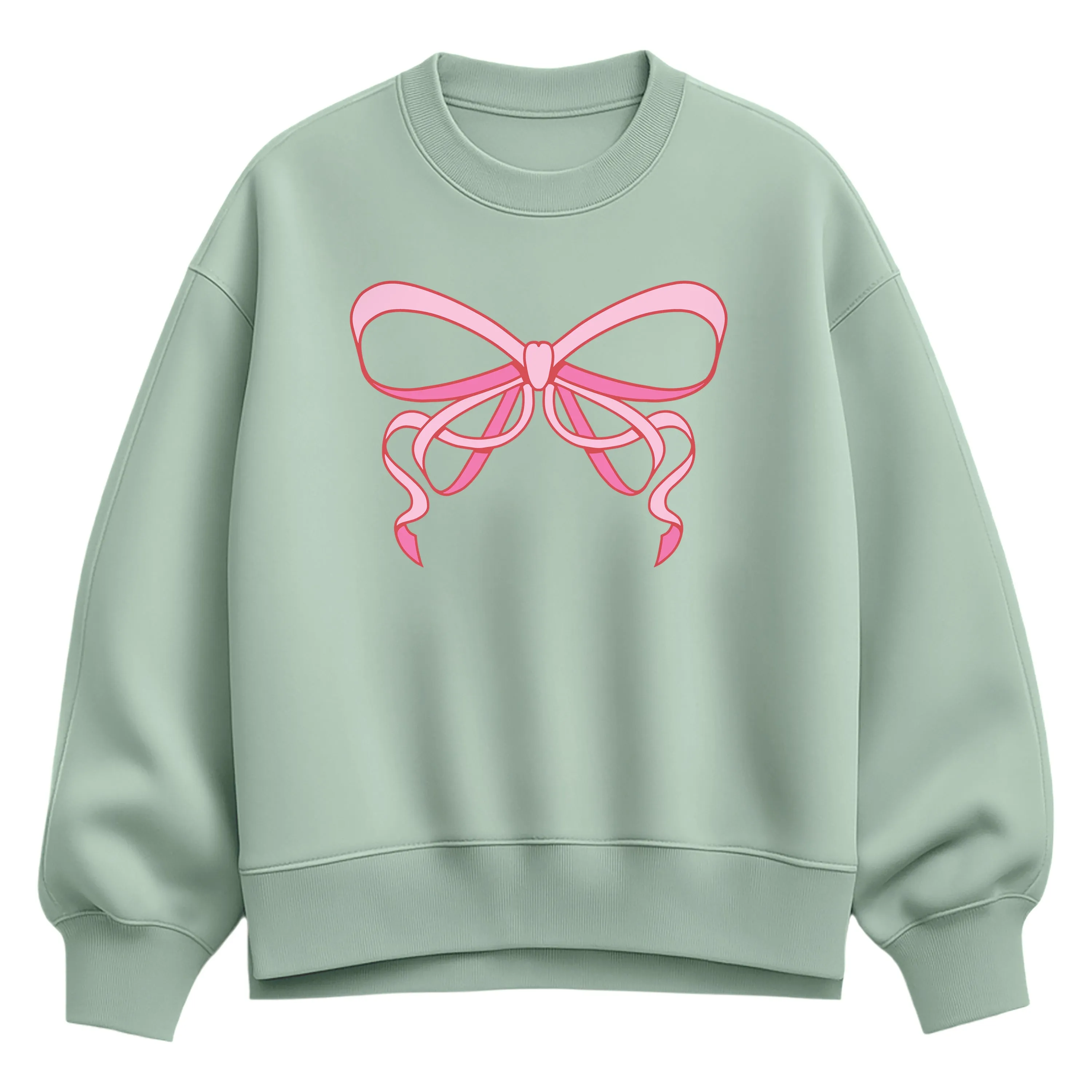 Instant Message - Simple Bow - Women's Oversized Fleece Crew Sweatshirt sold by Zulily