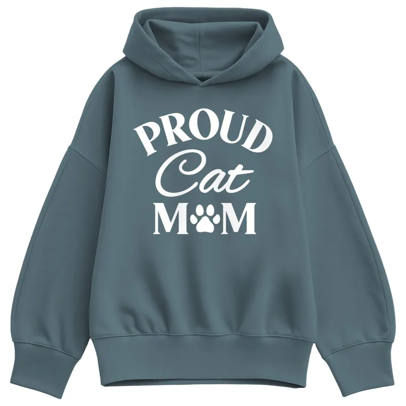 Instant Message - Proud Cat Mom - Women's Oversized Fleece Hoodie Sweatshirt sold by Zulily