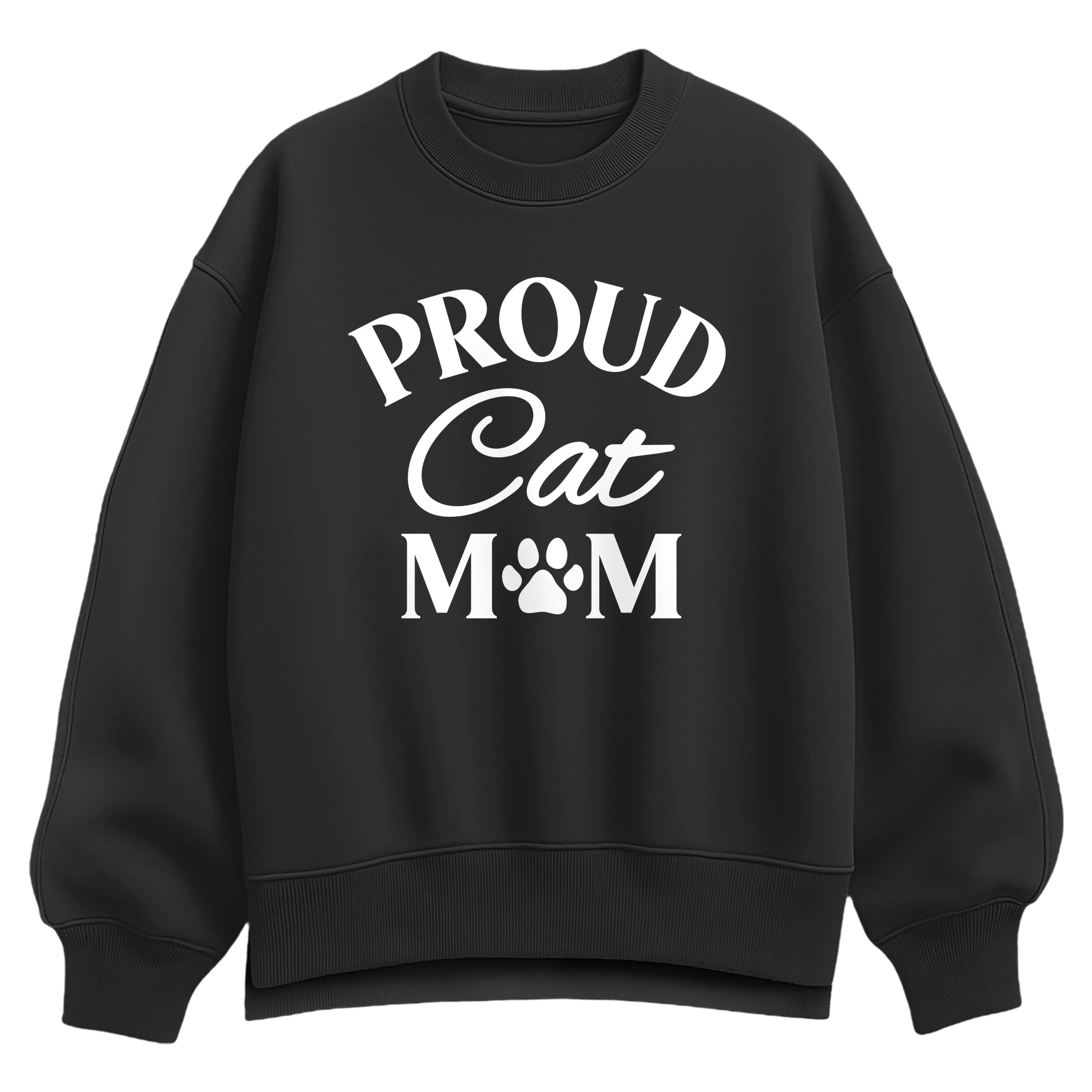 Instant Message - Proud Cat Mom - Women's Oversized Fleece Crew Sweatshirt sold by Zulily product image thumbnail 3