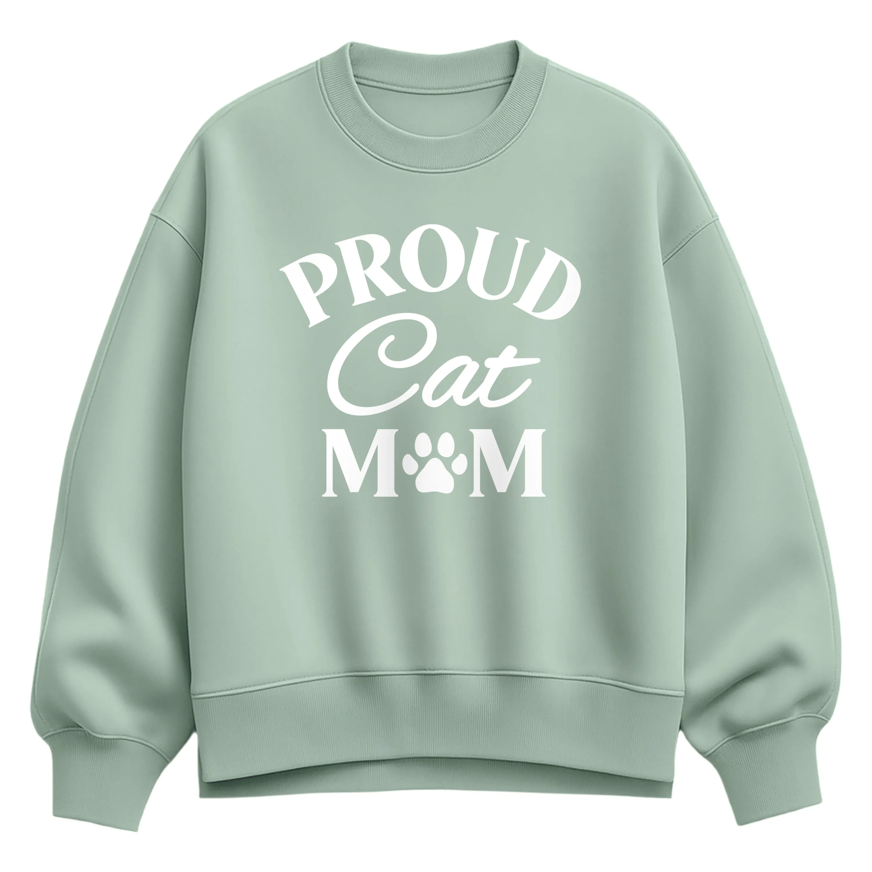 Instant Message - Proud Cat Mom - Women's Oversized Fleece Crew Sweatshirt sold by Zulily