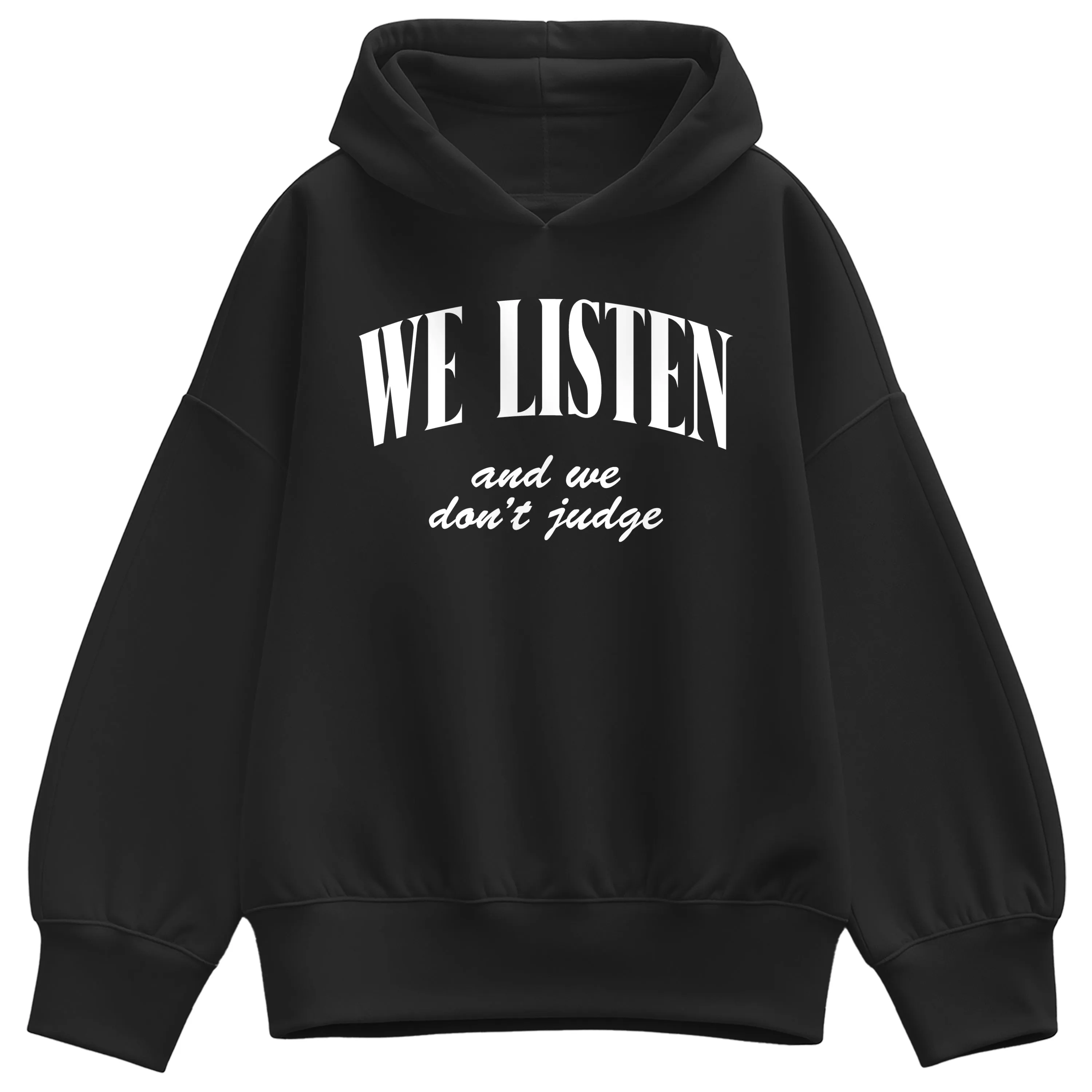 Instant Message - We Listen We Dont Judge - Women's Oversized Fleece Hoodie Sweatshirt sold by Zulily product image thumbnail 3