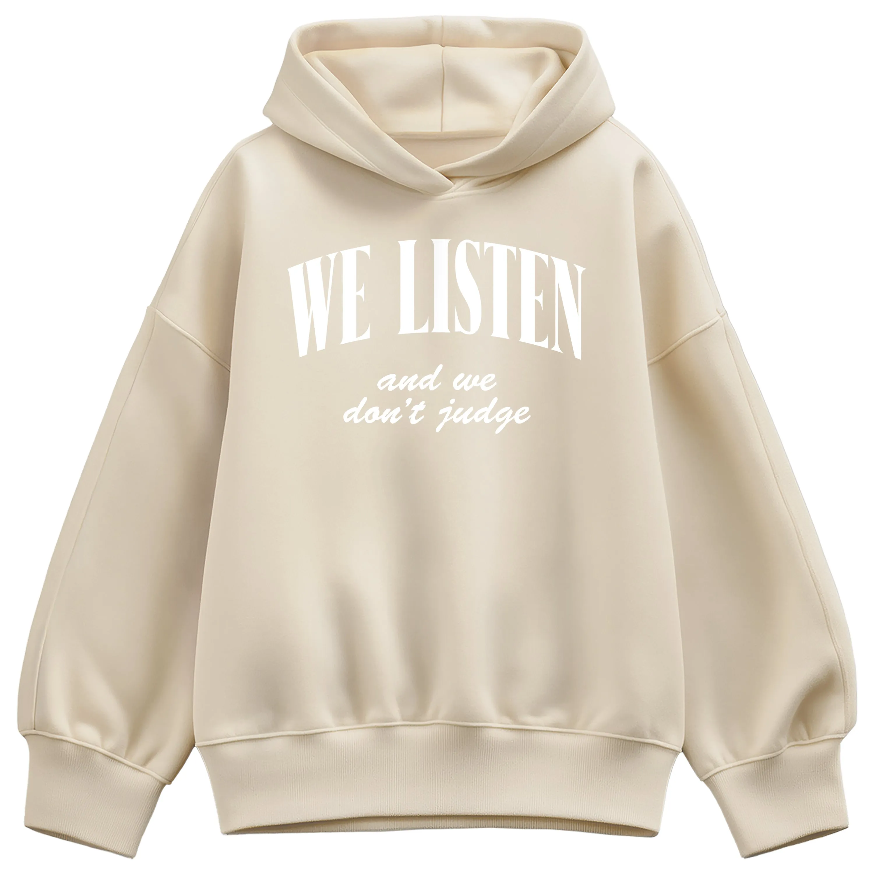 Instant Message - We Listen We Dont Judge - Women's Oversized Fleece Hoodie Sweatshirt sold by Zulily product image thumbnail 4