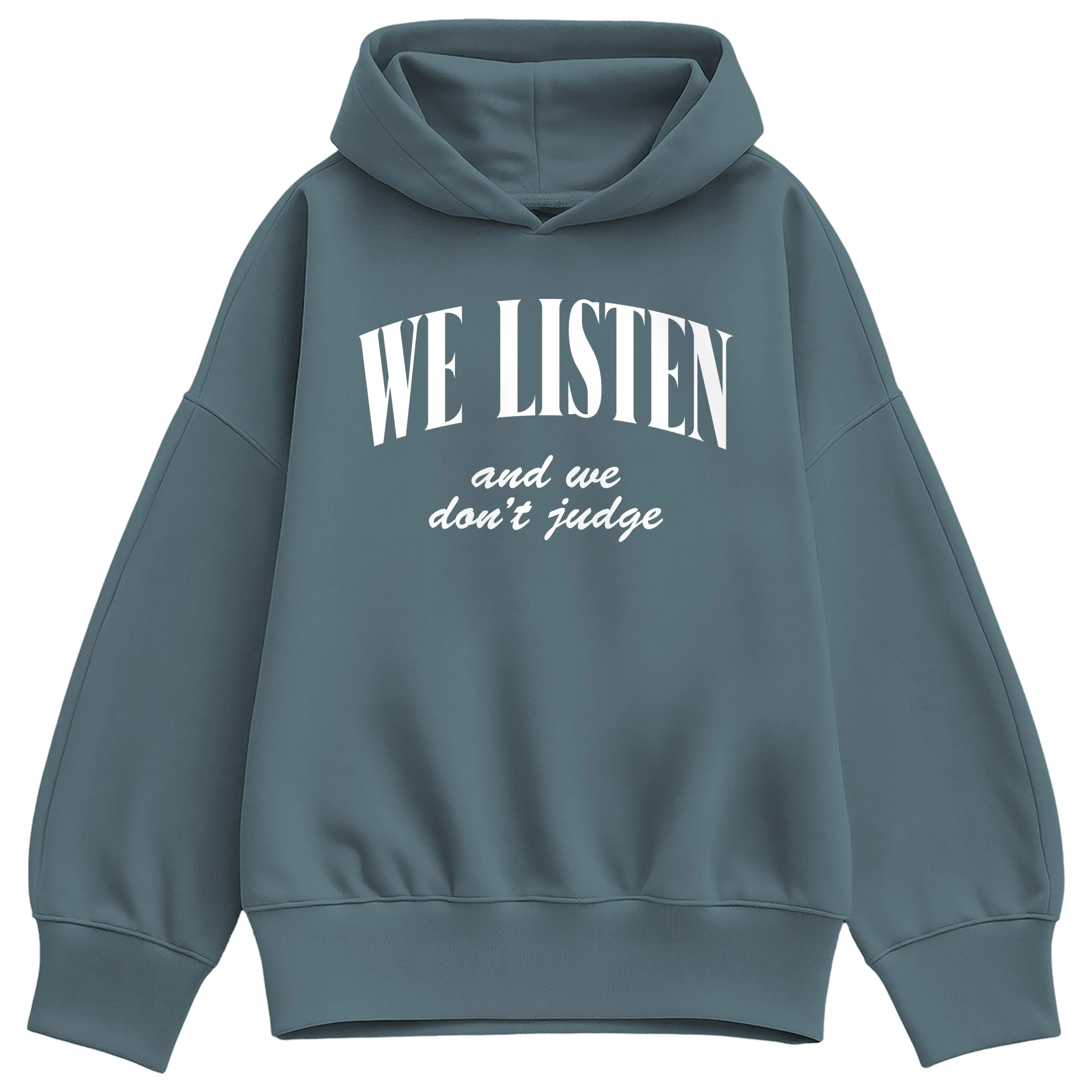Instant Message - We Listen We Dont Judge - Women's Oversized Fleece Hoodie Sweatshirt sold by Zulily