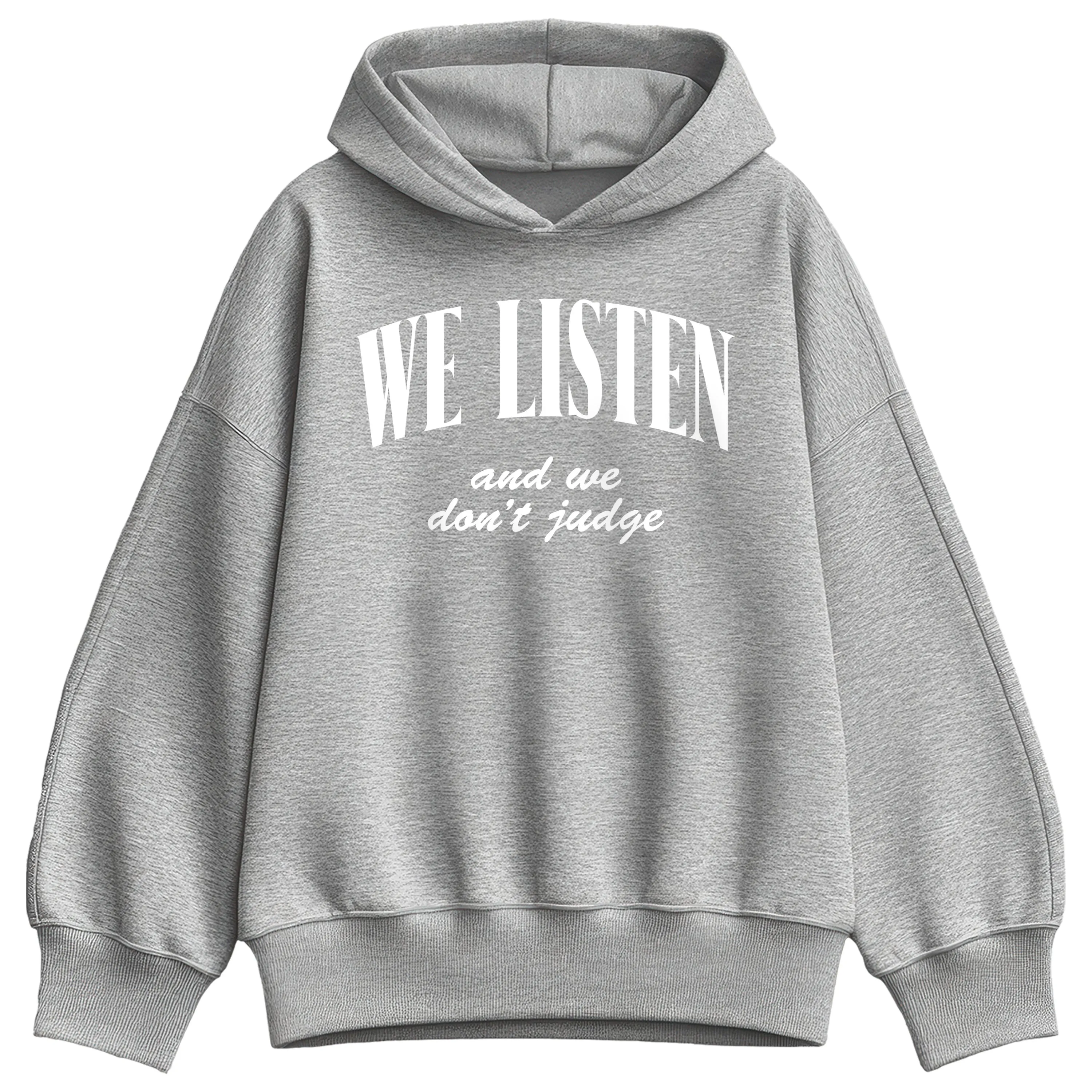 Instant Message - We Listen We Dont Judge - Women's Oversized Fleece Hoodie Sweatshirt sold by Zulily product image thumbnail 2
