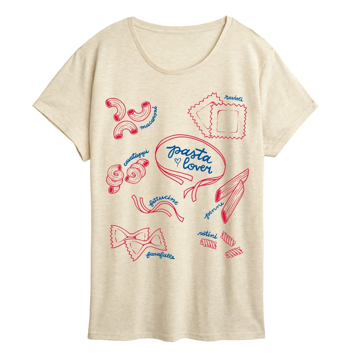 Instant Message - Pasta Lover - Women's SHORT SLEEVE Graphic T-shirt sold by Zulily