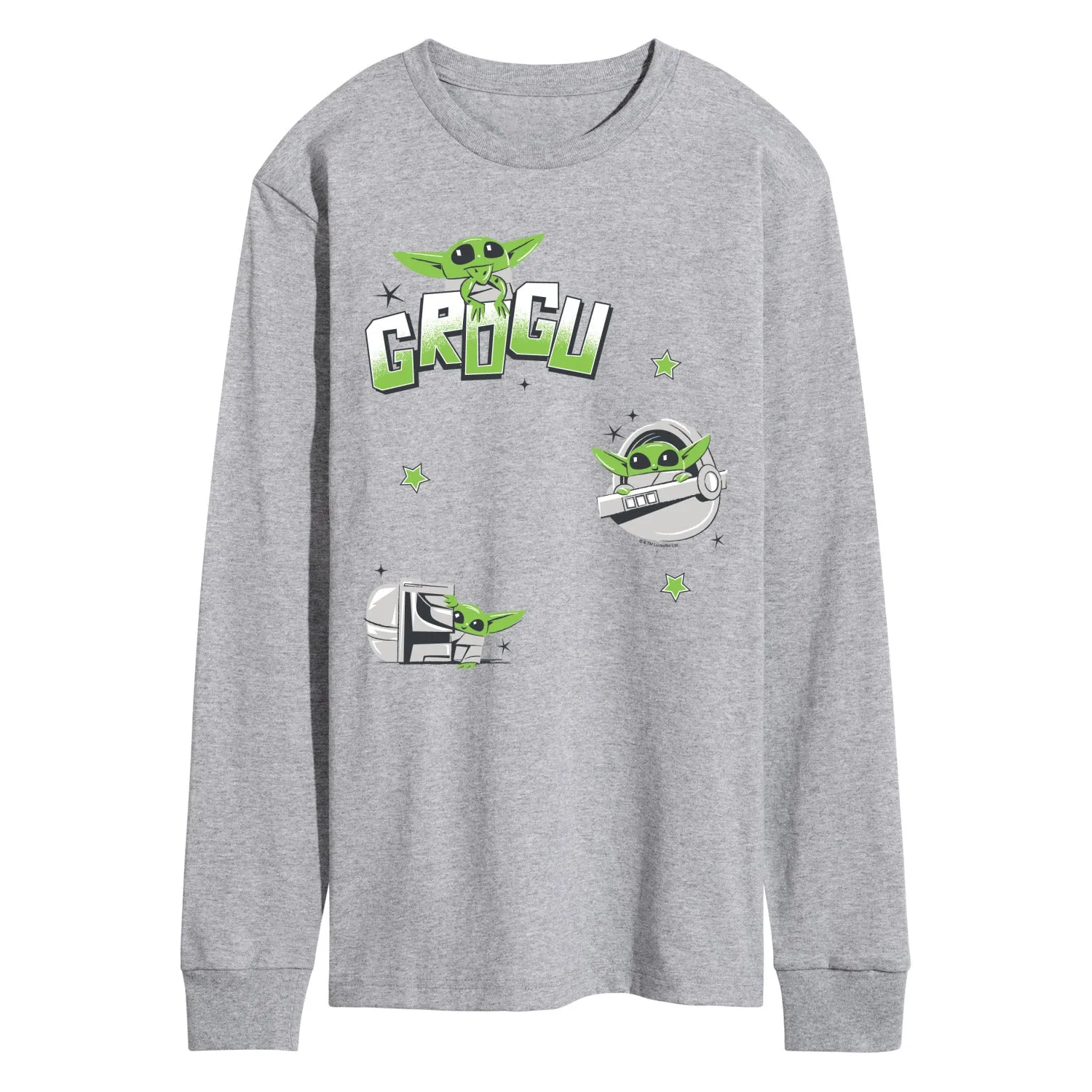 Star Wars - The Mandalorian Grogu Faux Hit Oversized - Men's Long Sleeve Graphic T-Shirt sold by Zulily