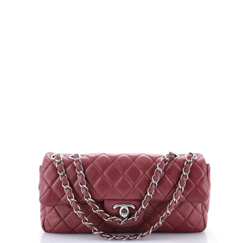 Pre-Loved Chanel Classic Single Flap Bag Quilted Lambskin East West sold by Zulily