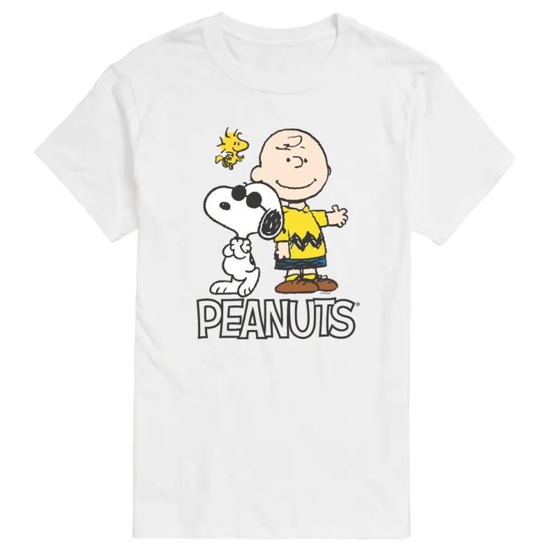 Peanuts - Charlie Brown, Snoopy & Woodstock - Men's Short Sleeve Graphic T-Shirt sold by Zulily