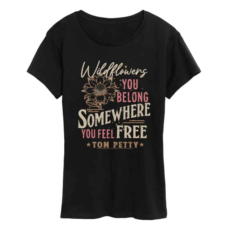 Tom Petty - Wildflowers - Women's Short Sleeve Graphic T-Shirt sold by Zulily