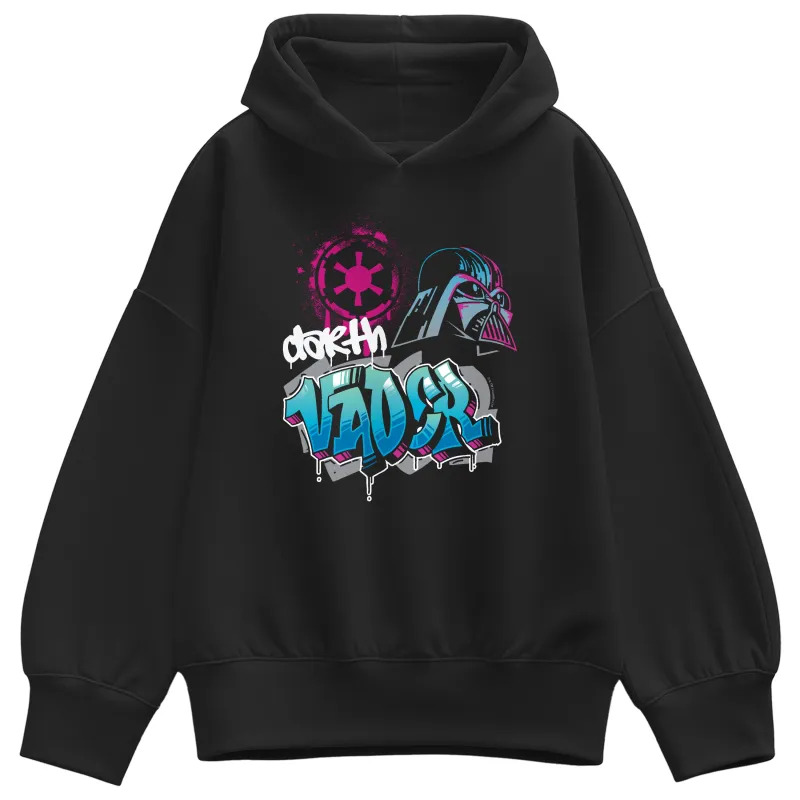 Star Wars - Vader Graffiti - Women's Oversized Fleece Hoodie Sweatshirt made by Star Wars