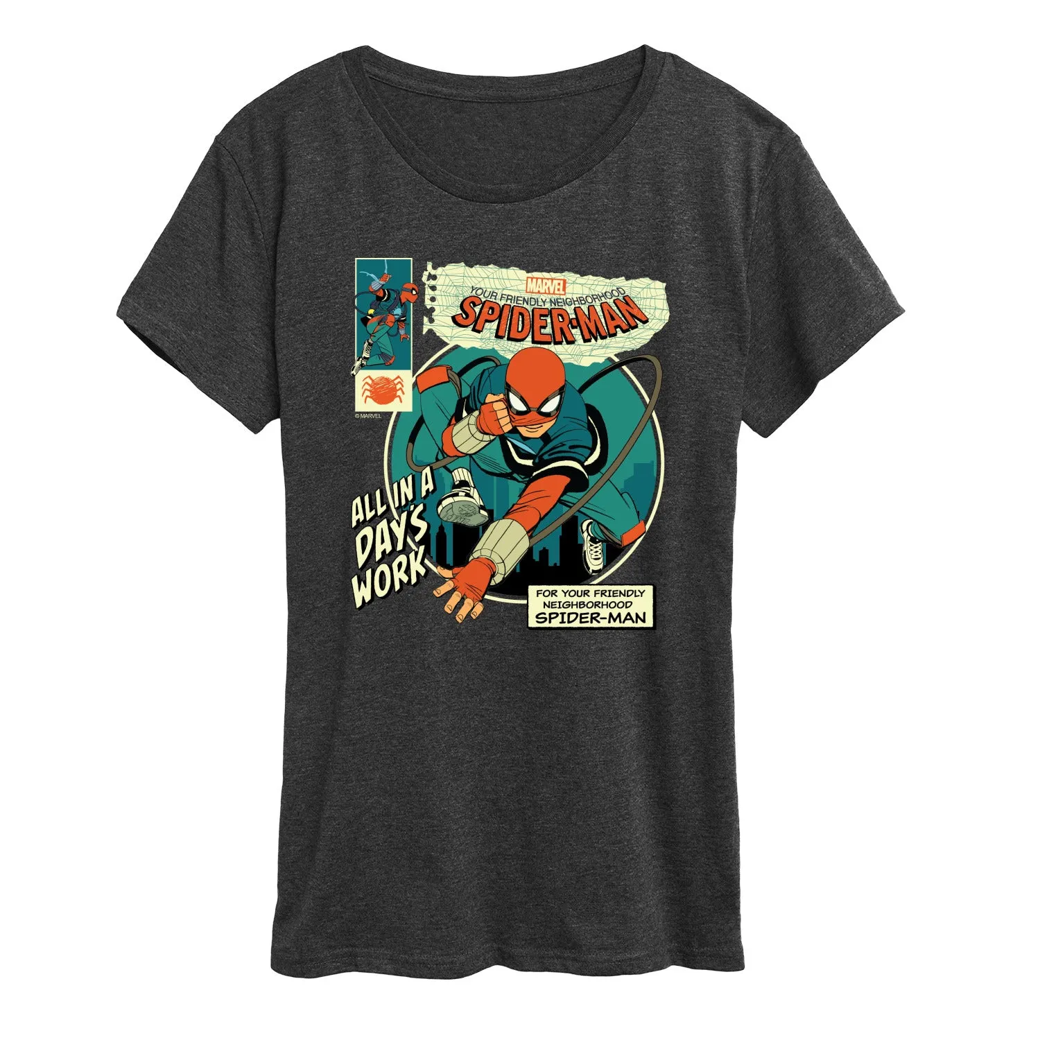 Spider-Man - All in a Day's Work - Women's Short Sleeve Graphic T-Shirt sold by Zulily product image thumbnail 4