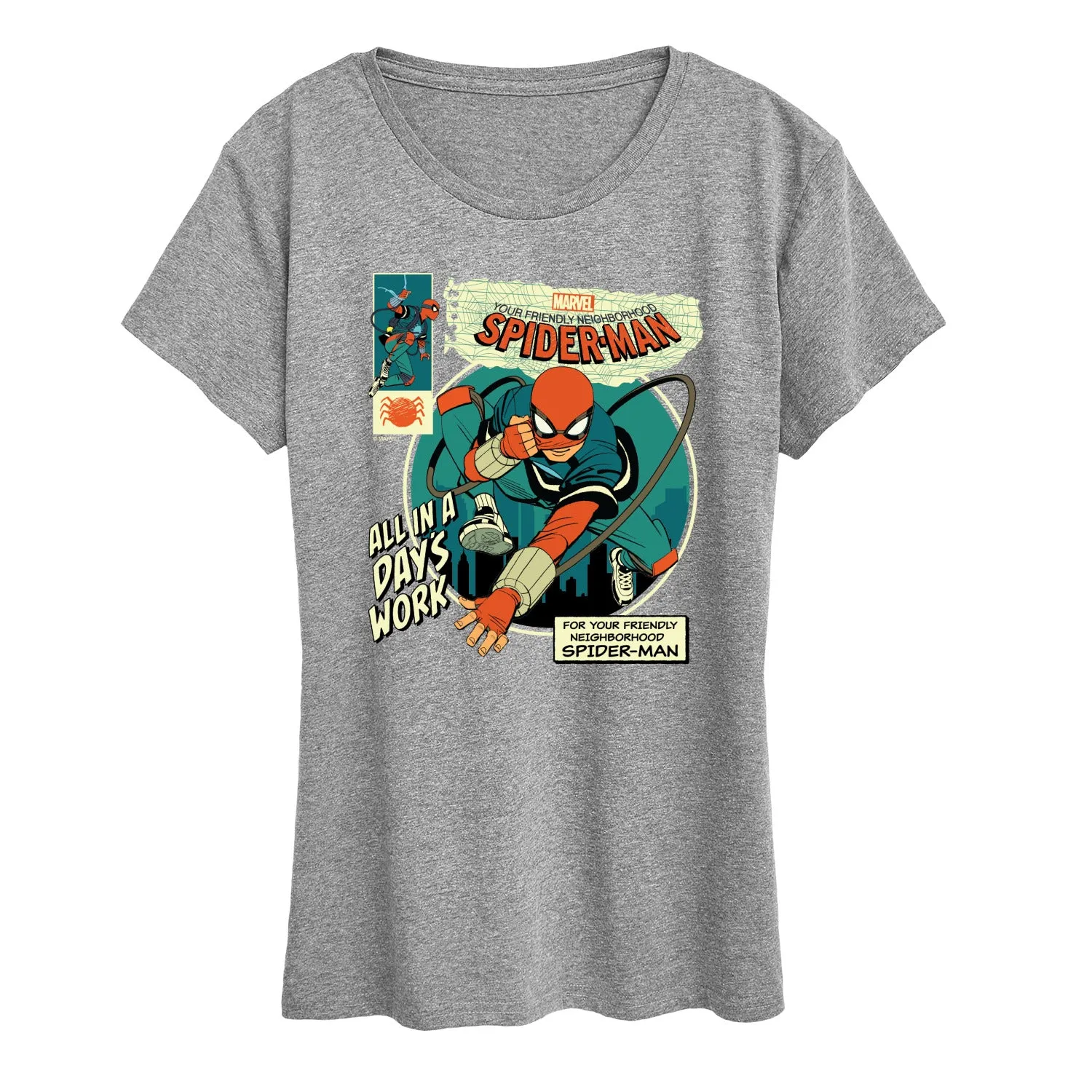 Spider-Man - All in a Day's Work - Women's Short Sleeve Graphic T-Shirt sold by Zulily product image thumbnail 5