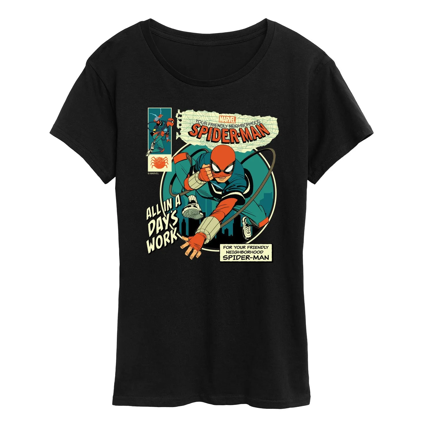 Spider-Man - All in a Day's Work - Women's Short Sleeve Graphic T-Shirt sold by Zulily product image thumbnail 2