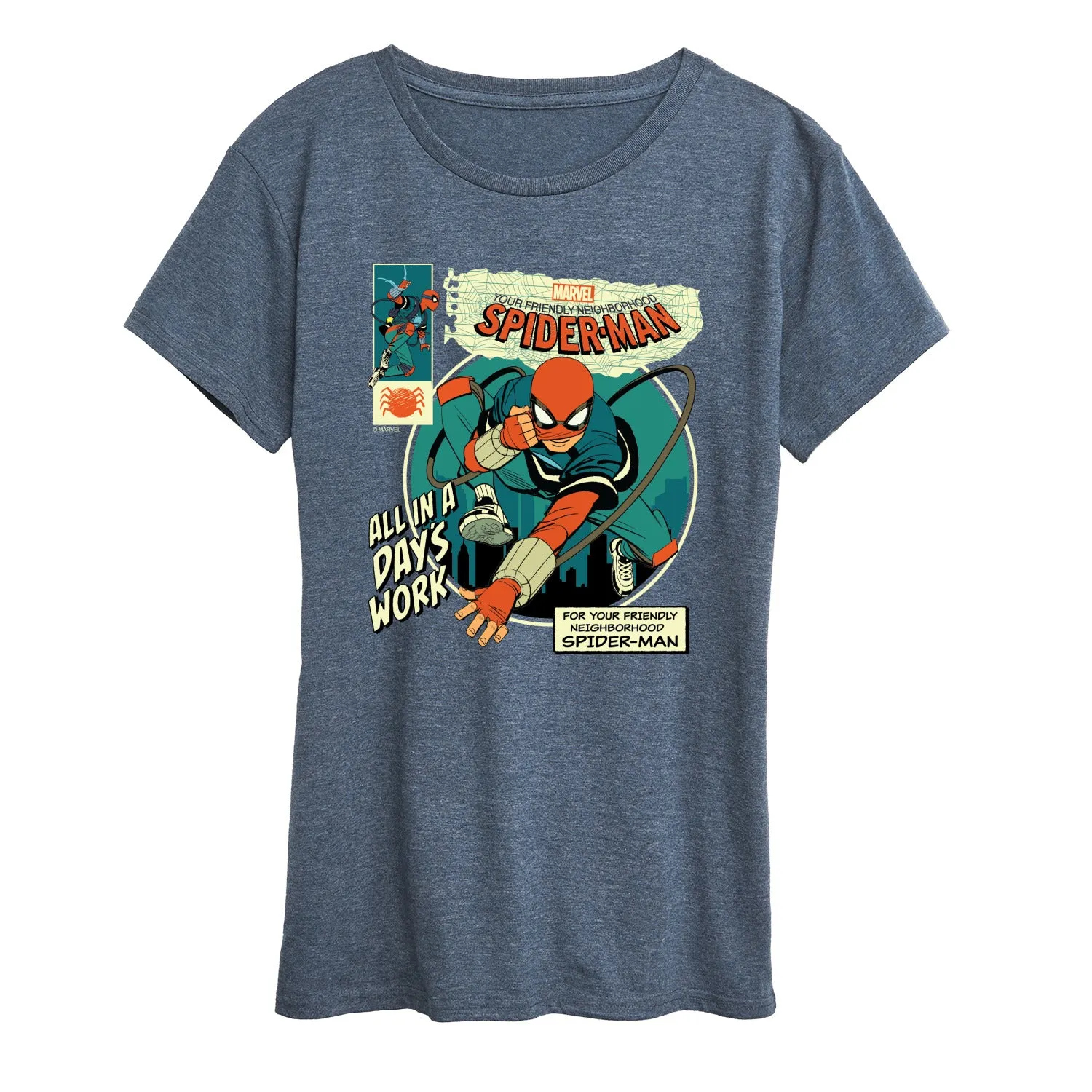 Spider-Man - All in a Day's Work - Women's Short Sleeve Graphic T-Shirt sold by Zulily product image thumbnail 3