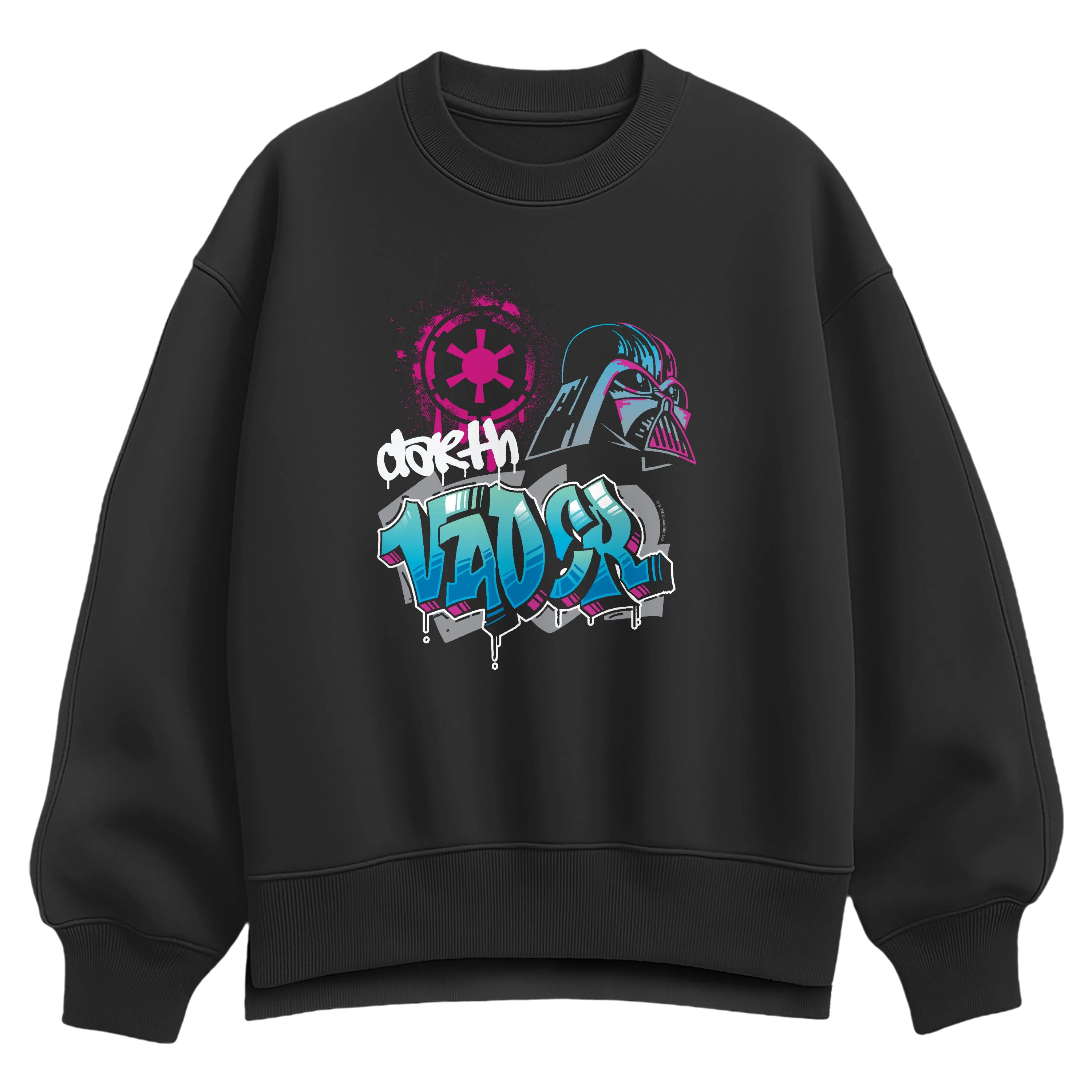 Star Wars - Vader Graffiti - Women's Oversized Fleece Crew Sweatshirt sold by Zulily