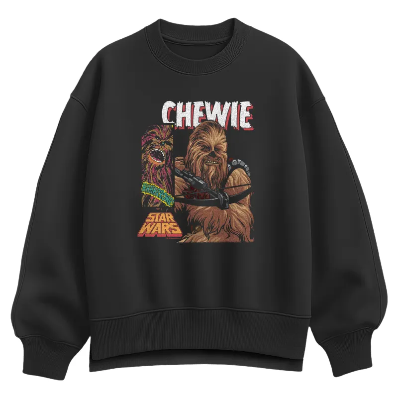 Star Wars - Chewie Boxes - Women's Oversized Fleece Crew Sweatshirt made by Star Wars