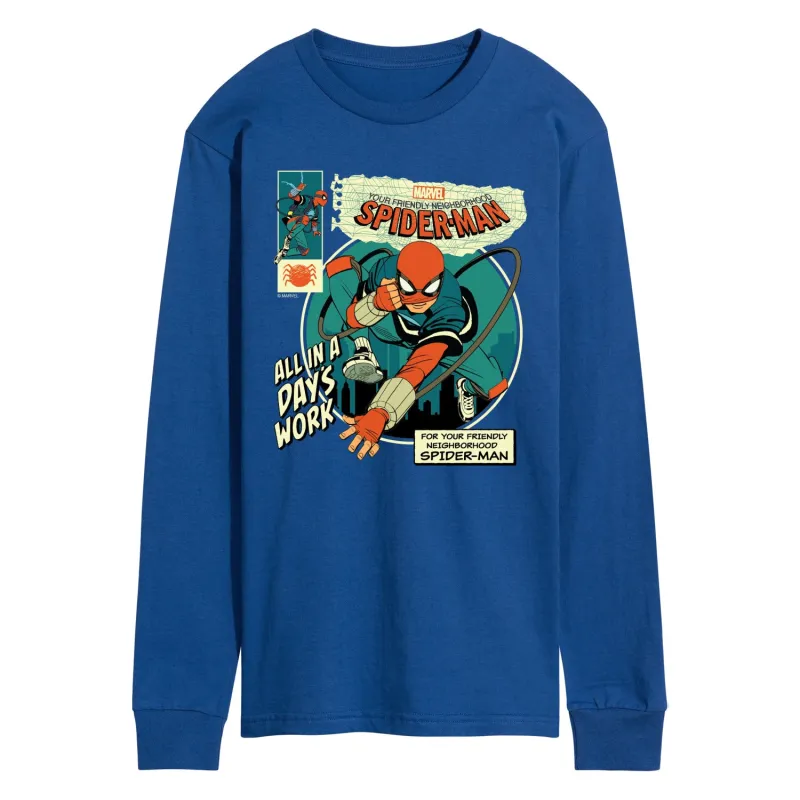 Spider-Man - All in a Day's Work - Men's Long Sleeve Graphic T-Shirt sold by Zulily