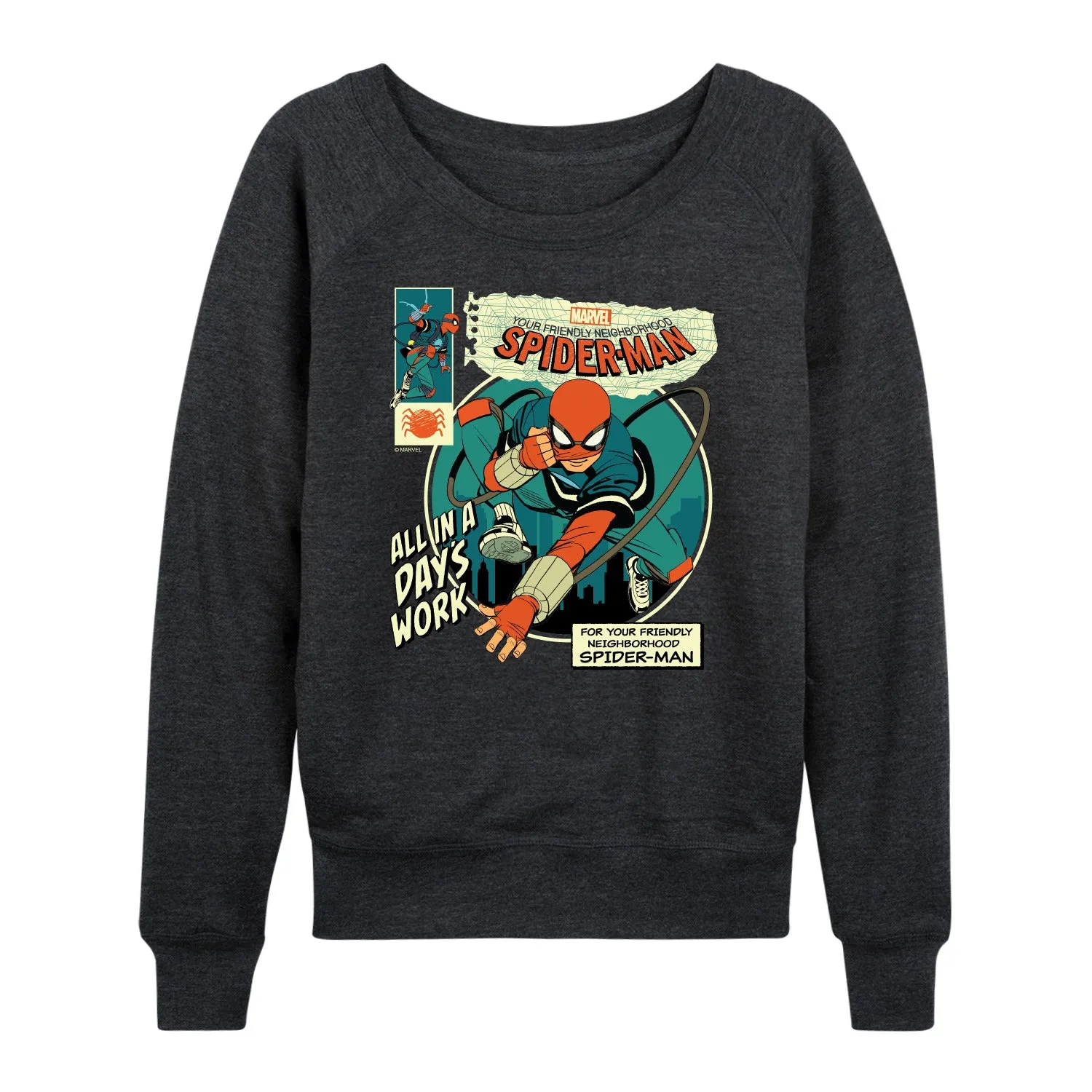 Spider-Man - All in a Day's Work - Women's French Terry Long Sleeve Pullover sold by Zulily